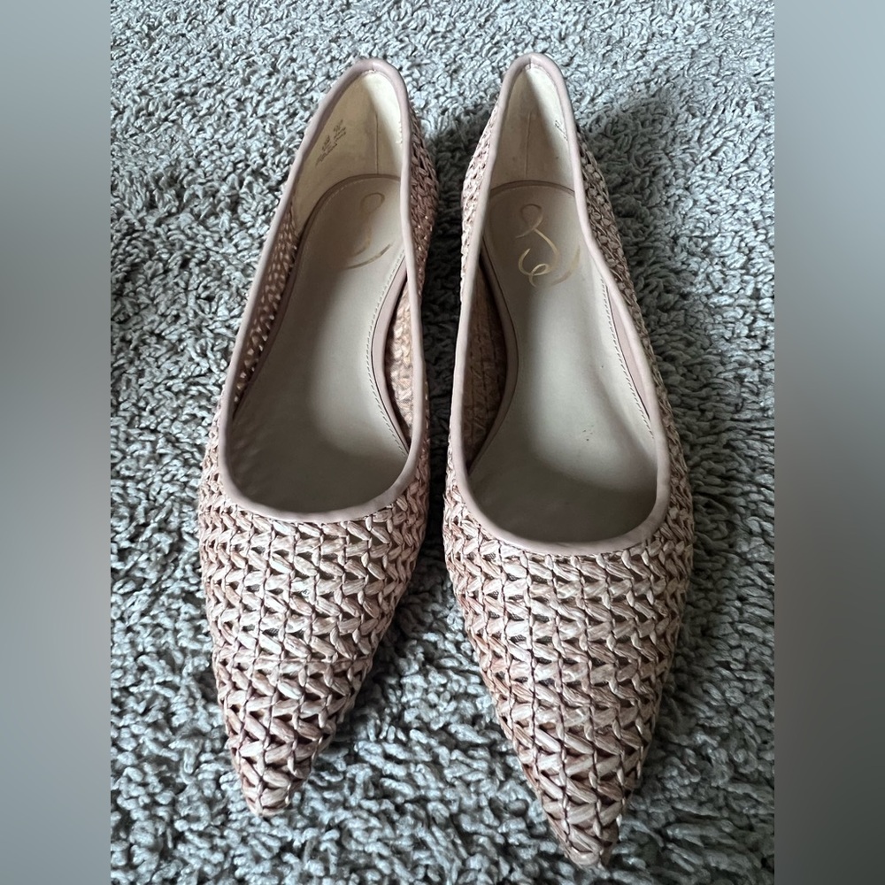 Chic Woven Women's Flats in nude